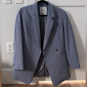 The Frankie Shop Powder Blue Boyfriend Blazer